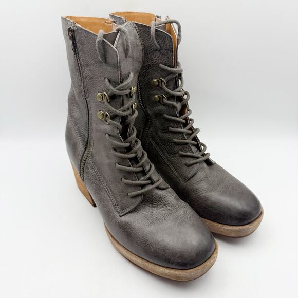 Kork-Ease Womens Raleigh Ankle Boots US 6.5 M EU 37 Dark Grey Leather GUC - Picture 5 of 15